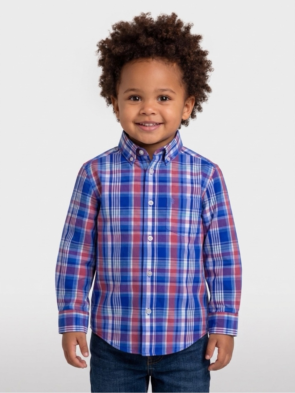 Izod Boys Plain Button-Down Shirt Size S (8) Regular